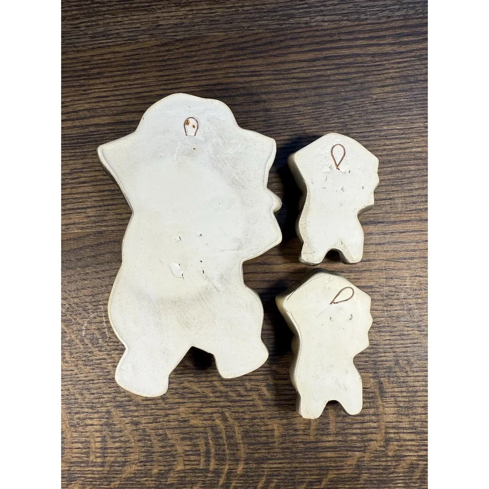 Vintage Chalkware Elephant‎ Wall Decor Set: Mid-Century Nursery Art